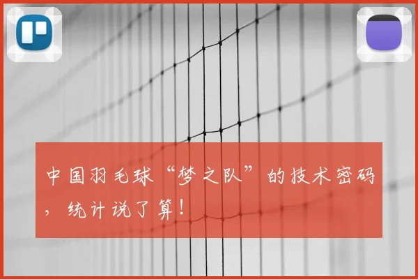 中国羽毛球“梦之队”的技术密码，统计说了算！